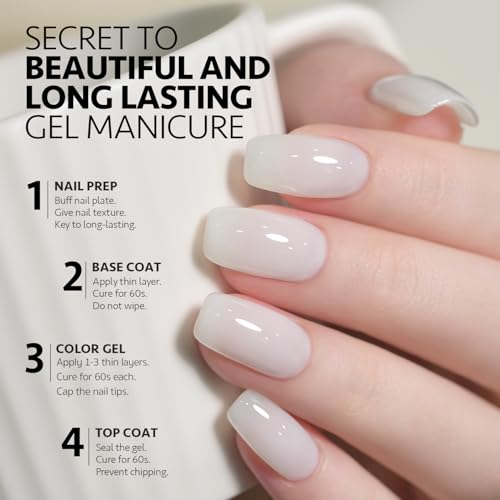 GAOY Jelly Gel Nail Polish 16ml Sheer Translucent UV Cure for Nail Art DIY