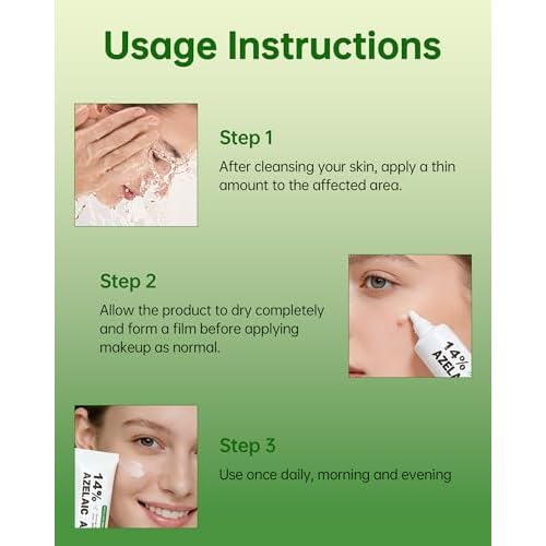 Azelaic Acid Cream for Face: Redness-Soothing Azelaic Acid Facial Cream for Uneven Tone, Blemish-Prone Skin, Pore Care and Skin Clarity Support, 1 oz