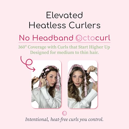 Octocurl No Headband Heatless Hair Curling System - 360 Heat-Free Curls