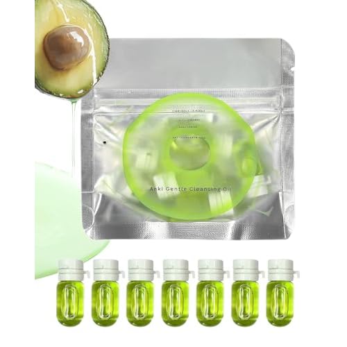 Makeup Remover Oil Portable Kit-7 Pcs Mini Travel Size Bottles Cleansing Oil for Face,Skincare Small Makeup Remover Oils,Deep Cleaning without Clogging Pore,for Dry & Neutral Skin (Green)