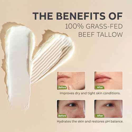 Beef Tallow for Skin, Beef Tallow and Honey Balm, Tallow Face Moisturizer Nourishes and Hydrates the Skin, Grass Fed Balm Enriched with Raw Wild Honey 60g