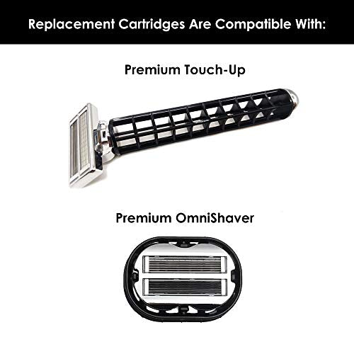 Premium Omnishaver Replacement Cartridge Refill Kit with Blade Removal Tool - Self Cleaning & Self-Stropping Shaving Razors for Men & Women - Safe & Smooth Mens Razors Blades Refills - 4 Cartridges