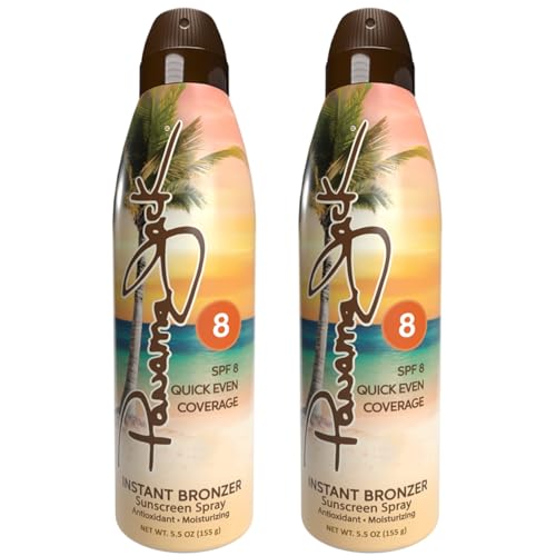 Panama Jack Instant Bronzer Sunscreen - SPF 8, Antioxidant, Moisturizing, PABA, Paraben, Gluten & Cruelty Free, Water Resistant (80 Minutes), 5.5 OZ (Pack of 2)