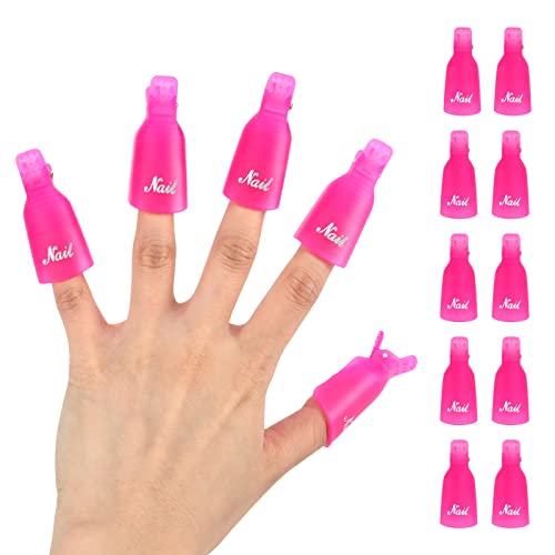 Pink Gel Nail Polish Remover Clips - Reusable Soak Off Nail Clips 10 Pieces - Pink 10-Piece