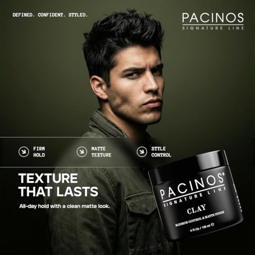 Pacinos Signature Clay Hair Paste - Firm Hold Styling Wax 4oz