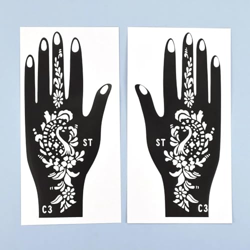 16 Sheet Henna Tattoo Stencil Kit for Hand & Body Art