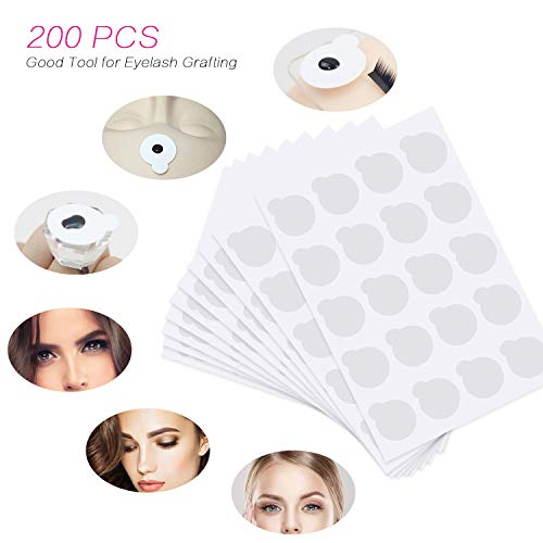 200 Pcs Eyelash Extension Glue Pads & Jade Stone Holder