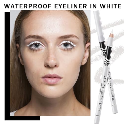 12-Piece White Eyeliner Pencil Set - Waterproof & Long-Lasting