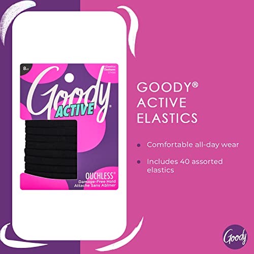 Goody Ouchless Seamless Hair Elastics, 8 Count, Black