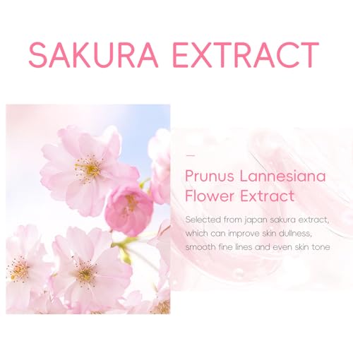 Sakura Skin Care Set, Skincare Gifts For Teenage Girls, Deep Clean, Lasting Moisture, Soothing Repair, Firm Skin, Sakura Extract Face Routine Set for Daily Care, Travel Size Face Care Kit for Women