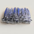 Individually Wrapped 3 Blades Razors Bulk, Travel Size Disposable Manual Razors with Stainless Steel Blade (Blue) (50)