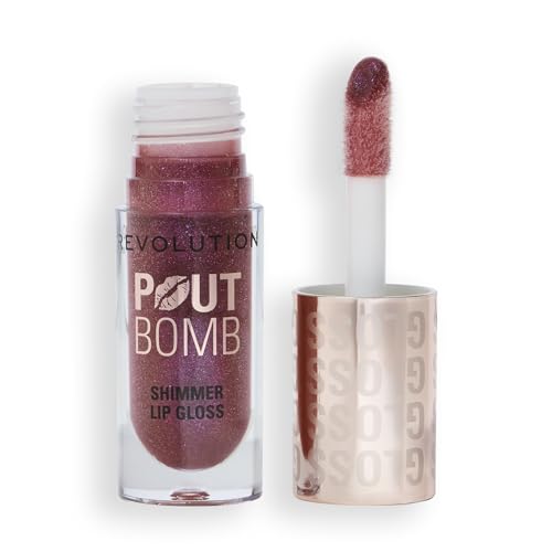 Pout Bomb Shimmer Lip Gloss - High-Shine Berry Lustre