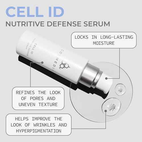 COSMEDIX Cell ID Nutritive Defense Face Serum - Moisturizing Facial Skin Care Products for Fine Lines, Wrinkles & Uneven Skin Tone - Brightening Serum Skincare for Firmer & Fresh-Looking Skin