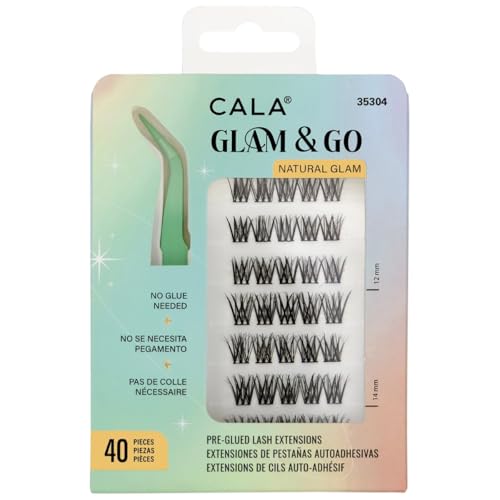 Pre-Glued Lash Extensions - 40 Pieces, 12mm & 14mm, No Adhesive Needed