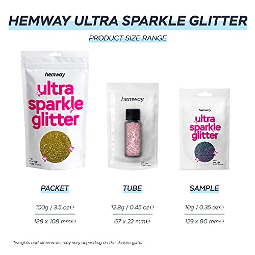 Hemway Premium Ultra Sparkle Glitter 100g / 3.5oz Multi Purpose Metallic Flake for Arts Crafts Nails Cosmetics Resin Festival Face Hair - Shaped (1/8" 0.125" 3mm) - Silver Holographic Fibre