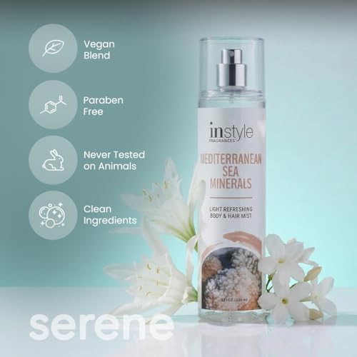 Instyle Fragrances Sea Minerals Body & Hair Mist - Vegan, Paraben & Phthalate Free, 8 Fl Oz x2