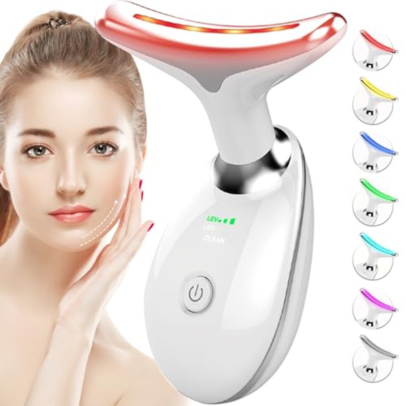7-Color Red Light Therapy Facial Massager with Heat & Vibration