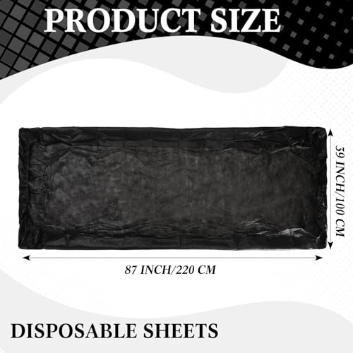 Buryeah 50 Pcs Massage Table Sheets 39 x 87 Inch Disposable Fitted Bed Sheets Thickened Spa Bed Covers Soft Non Woven Massage Table Cover for Spa Salon Body Facial Beauty(Black)