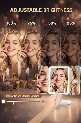 Lighted Makeup Vanity Mirror with 1X/2X/3X/10X Magnification