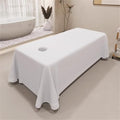 Massage Table Sheets,Massage Table Cover,Massage Linens, Massage Fitted Sheet, Massage Face Rest Cover with Hole, Sutiable for Beauty,Spa 75 * 118 in (White (75 * 118in))