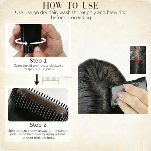 Hair Dye Comb 2-Pack - Instant Gray Coverage Root Touch-Up
