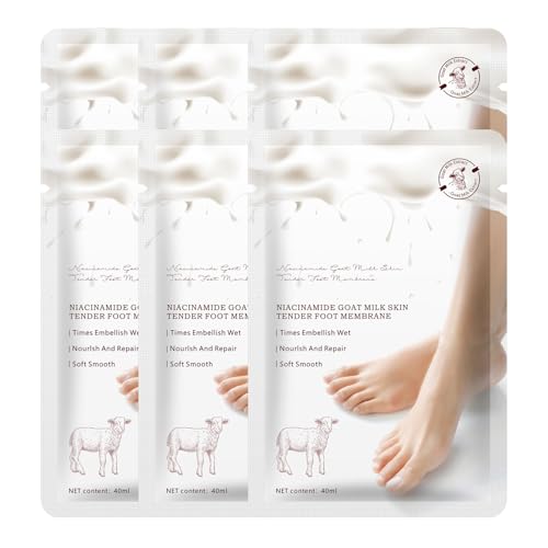 Milk Foot Masks Set for Deep Hydration - 6 Pack Moisturizing Socks