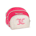 Juicy Couture White Pink Makeup Bag Cosmetics Organizer Travel Essentials Clutch Coin Purse Textured Three Piece Set