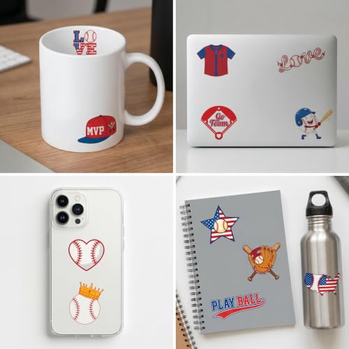 96 Pre-Cut Baseball Temporary Tattoos for Kids