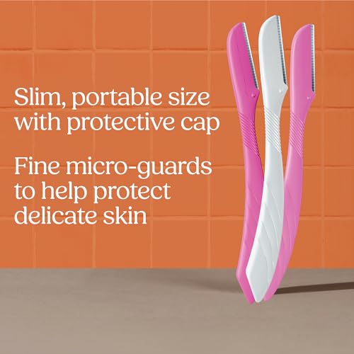 Wilkinson Sword - Intuition Eyebrow Shaper | Facial Hair Remover and Trimmer | Exfoliating Dermaplaning Tool | 3 x Disposable Razors