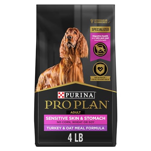 Purina Pro Plan Sensitive Skin and Stomach Dog Food with Probiotics for Dogs, Turkey & Oat Meal Formula - 4 lb. Bag