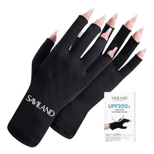 SAVILAND UV Gloves for Gel Nails – UPF200+ Protection