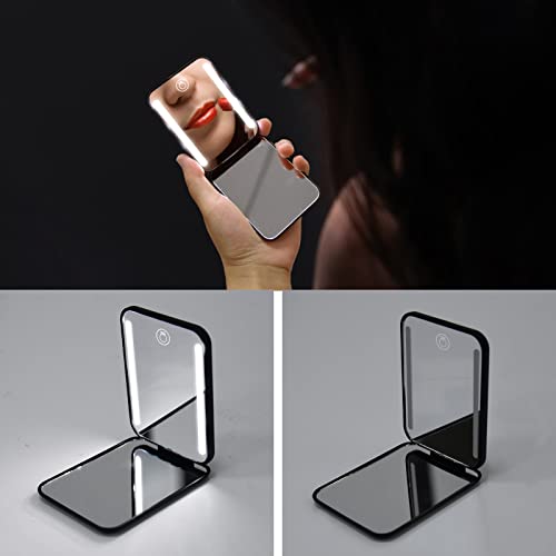 Kintion LED Lighted Pocket Mirror 1X/3X Magnification