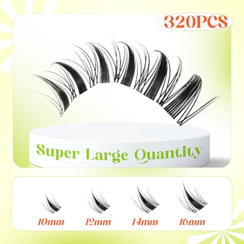 Manga Lash Clusters 320Pcs 10-16mm C Curl DIY Eyelash Extensions