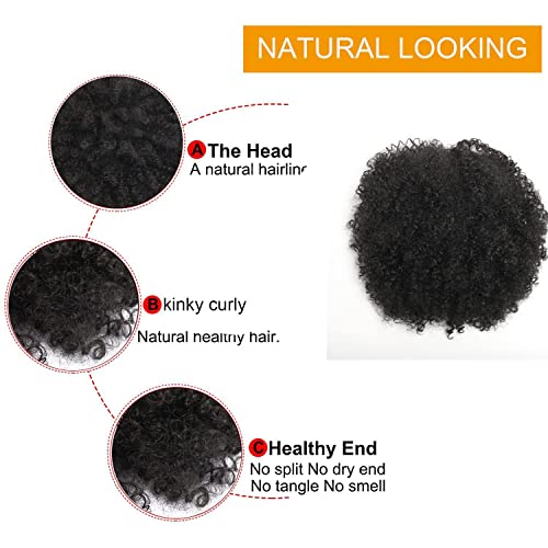 Afro Puff Kinky Curly Drawstring Ponytail Extension with Clips
