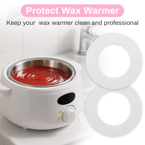 Wax Collars for Wax Pot - 100PCS Disposable Coated Paper Protective Clean Collar for 14oz Wax Warmer Melting Pot for Hair Removal Women Wax Bath Accessories Esthetician Professional Supplies