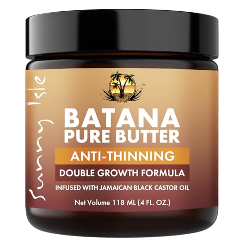 Sunny Isle Batana Pure Butter Infused with Jamaican Black Castor Oil 4 oz, Double Growth Formula