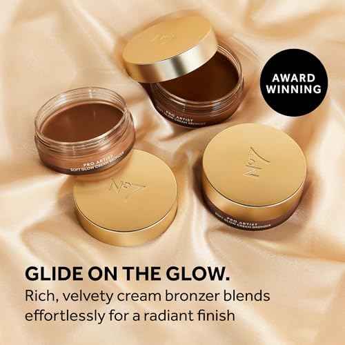 No7 Pro Artist Soft Glow Cream Bronzer Makeup - Blendable Bronzer Cream with a Lightweight Formula - Customizable Face Makeup for a Natural, Sun-Kissed Glow - Light (1.26 Oz)