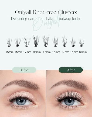 Onlyall Lash Clusters C Curl Natural Wispy Eyelash Extensions