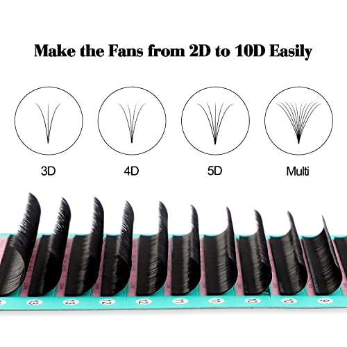 D Curl 0.07 Easy Fan Lash Extensions 8-15mm Self-Fanning