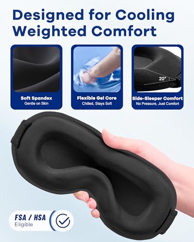 3D Cooling Gel Weighted Eye Mask for Sleep & Migraine Relief