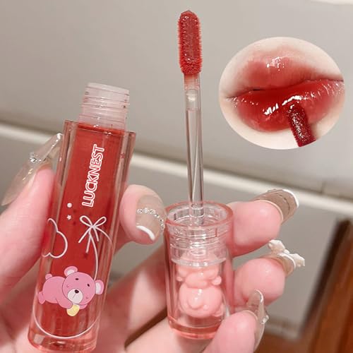 6-Piece Bear Lip Glaze Set - Moisturizing Waterproof Liquid Lipstick