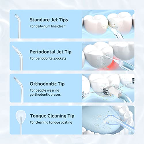 SYNHOPE White Cordless Water Flosser Mini Portable Oral Irrigator 3 Modes IPX7