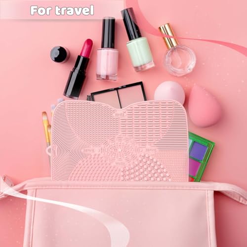 Silicone Makeup Brush Cleaner Pad with Suction Cup, 8 Textures