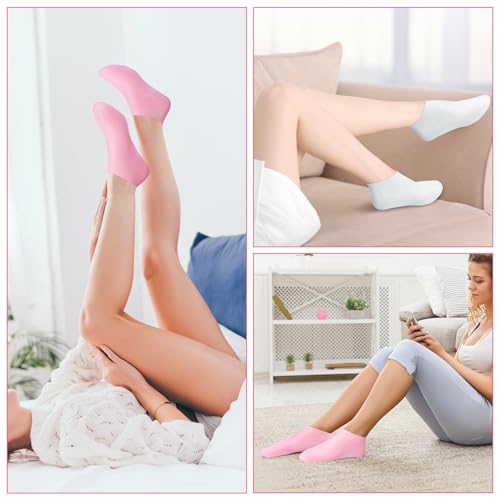 Silicone Moisturizing Socks for Dry Cracked Feet - 6 Pairs Gel Foot Mask