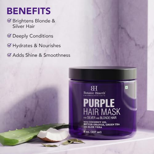 Botanic Hearth Purple Hair Mask for Blonde & Silver Hair 8oz