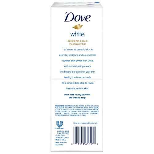 Dove Beauty Bar, White 4 oz, 6 Bar, Blue, Unscented, 24 Oz