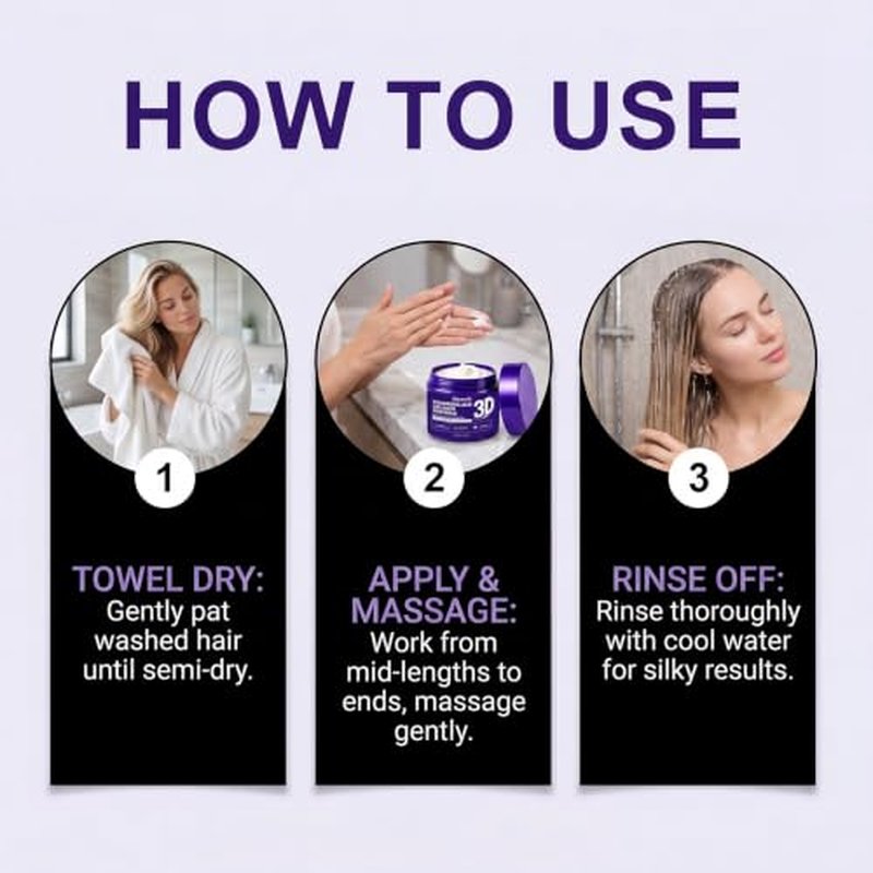 3D Hyaluronic Acid Collagen Hair Mask - Deep Hydration 50g