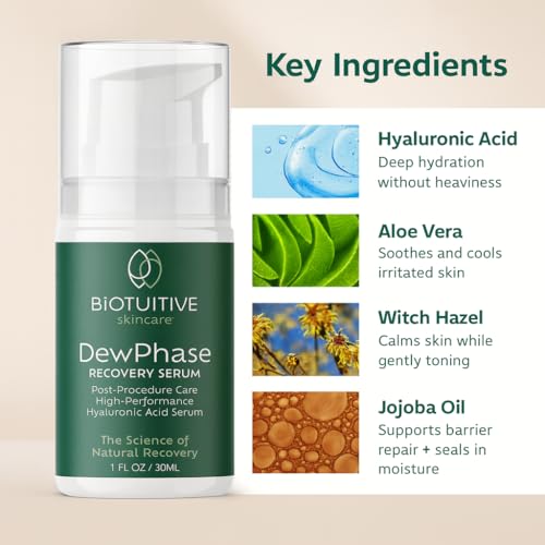 DewPhase Recovery Serum by Biotuitive Skincare¢â ? High-Performance Hyaluronic Acid Face Serum ? Calm, Hydrate & Protect ? Post-Treatment, Sensitive & Dry Skin Care ? 1 oz