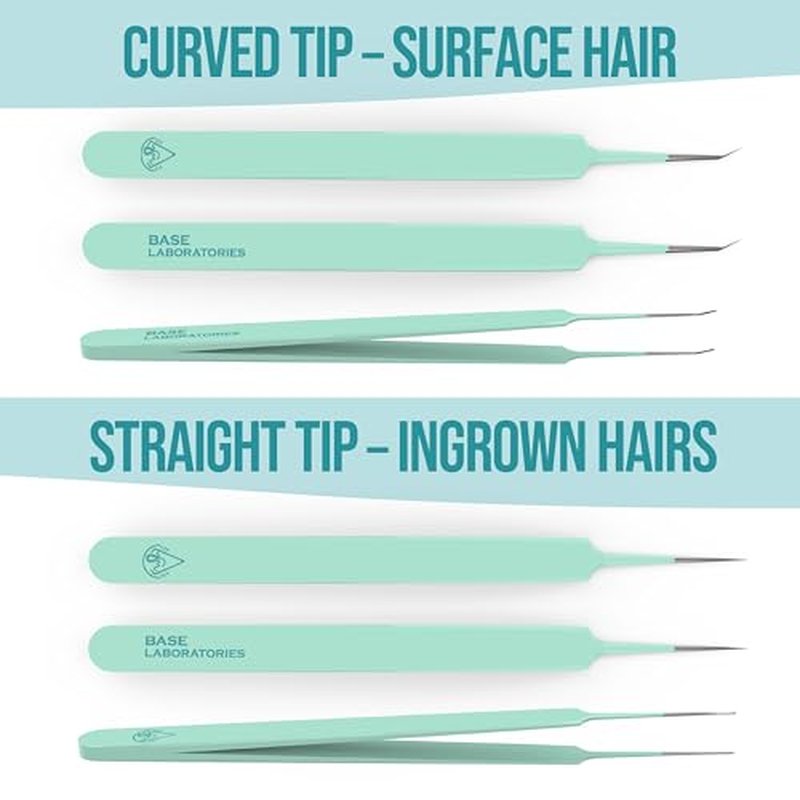 Precision Ingrown Hair Tweezers Set - 2 Pack Stainless Steel