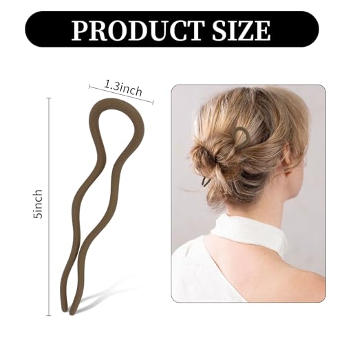 French Hair Pins U-Shaped Wavy Design for Women, 6 Pack